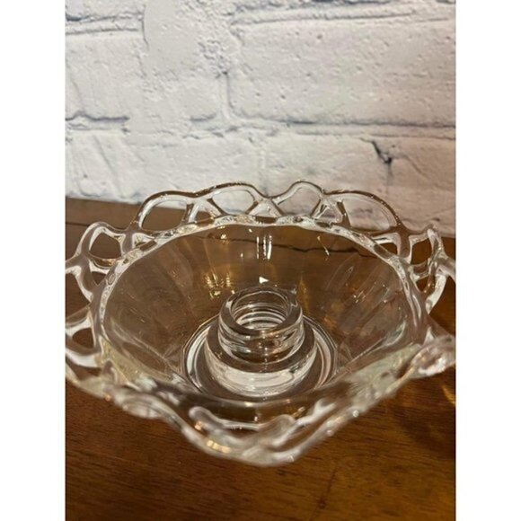 Vintage Duncan Miller Lace Edge Candle Holders Set of 2 - Picture 3 of 8